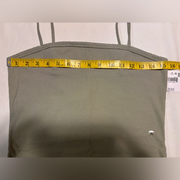 American Eagle, NWT, lace trim adjustable strap bodysuit, olive, XL - Picture 9 of 10